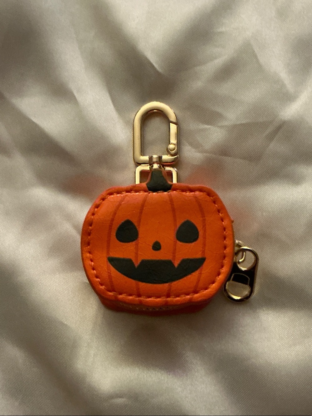 Halloween Pumpkin Keychain Coin Pouch - Orange